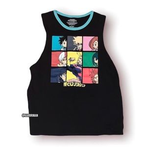 Hot Topic My Hero Academia Chibi Group Girls Ringer Muscle Top